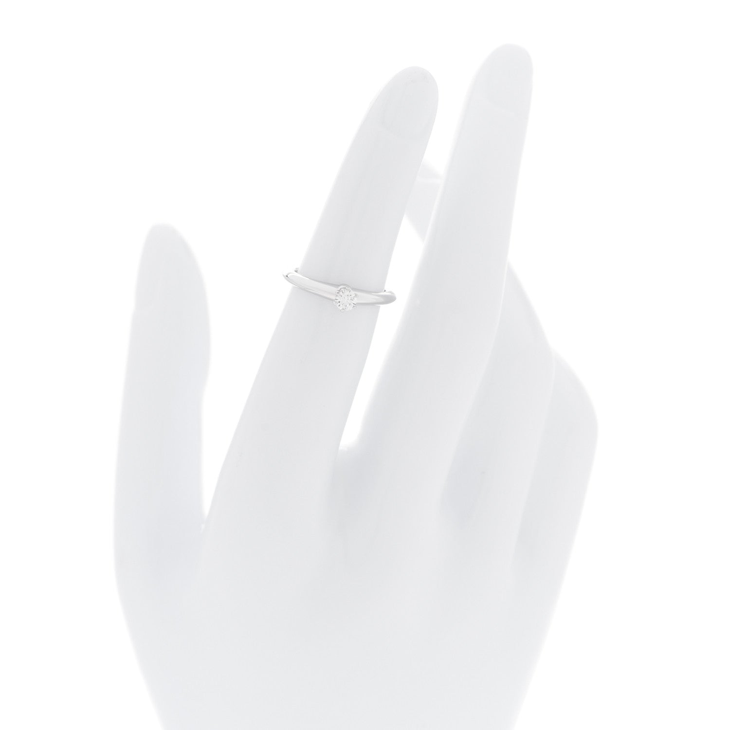Tiffany Platinum Diamond .17ct Solitaire Engagement Ring 48 4.5 2 of 6