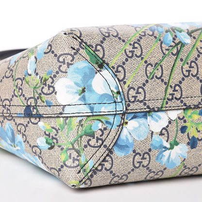 Gucci GG Supreme Monogram Blooms Small Reversible Tote Beige Blue Navy 11 of 12