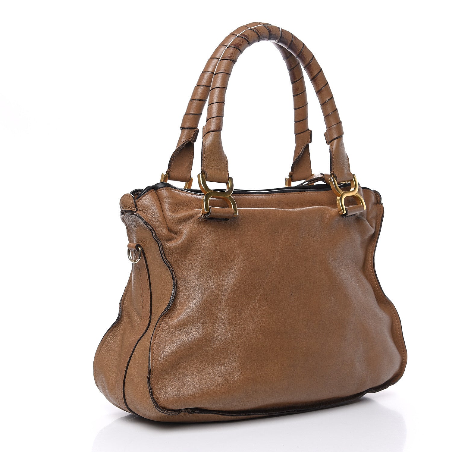 Chloe Calfskin Braided Medium Marcie Satchel Nut 3 of 19
