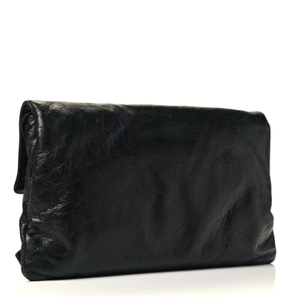 Balenciaga Agneau Giant 21 Gold Hardware Envelope Clutch Black 2 of 4