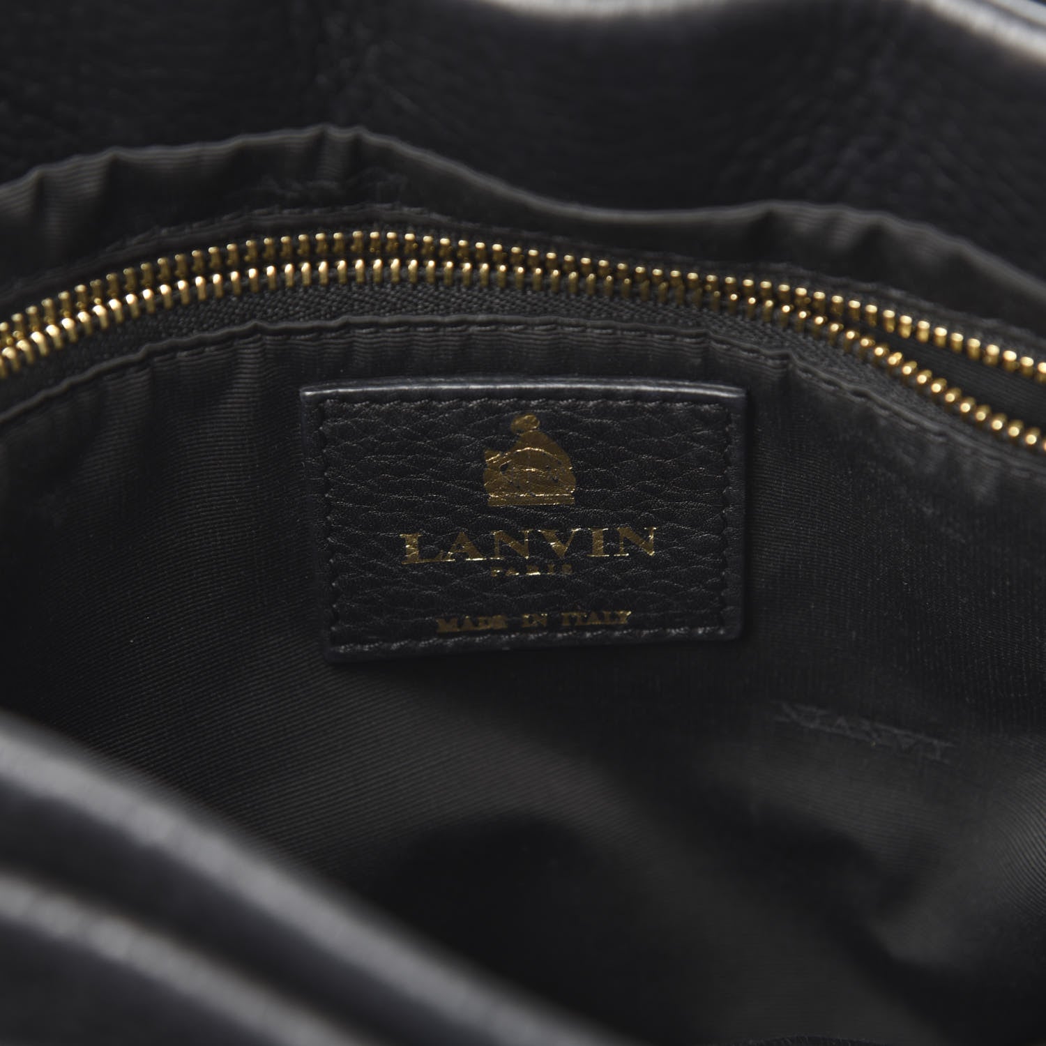 Lanvin Grained Calfskin Medium Sugar Flap Shoulder Bag Black 8 of 12