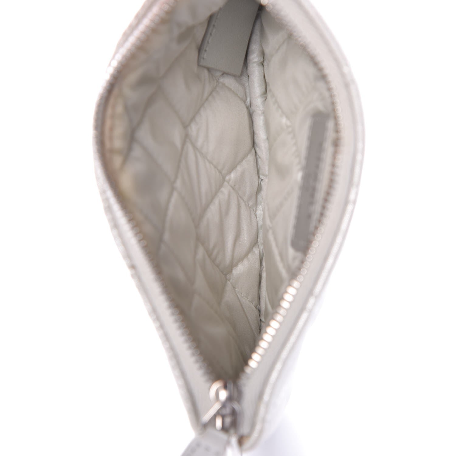 Chanel Metallic Lambskin Star Embossed Coin Purse Case Silver 5 of 12