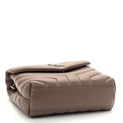 Saint Laurent Calfskin Y Quilted Monogram Toy Loulou Crossbody Bag Taupe 4 of 14