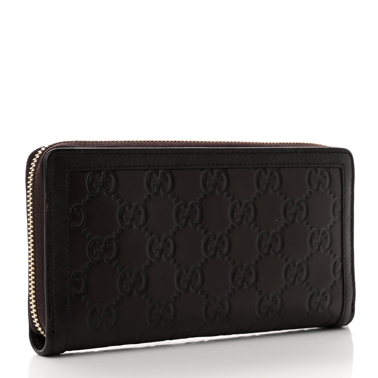 Guccissima Sukey Zip Around Wallet Dark Brown