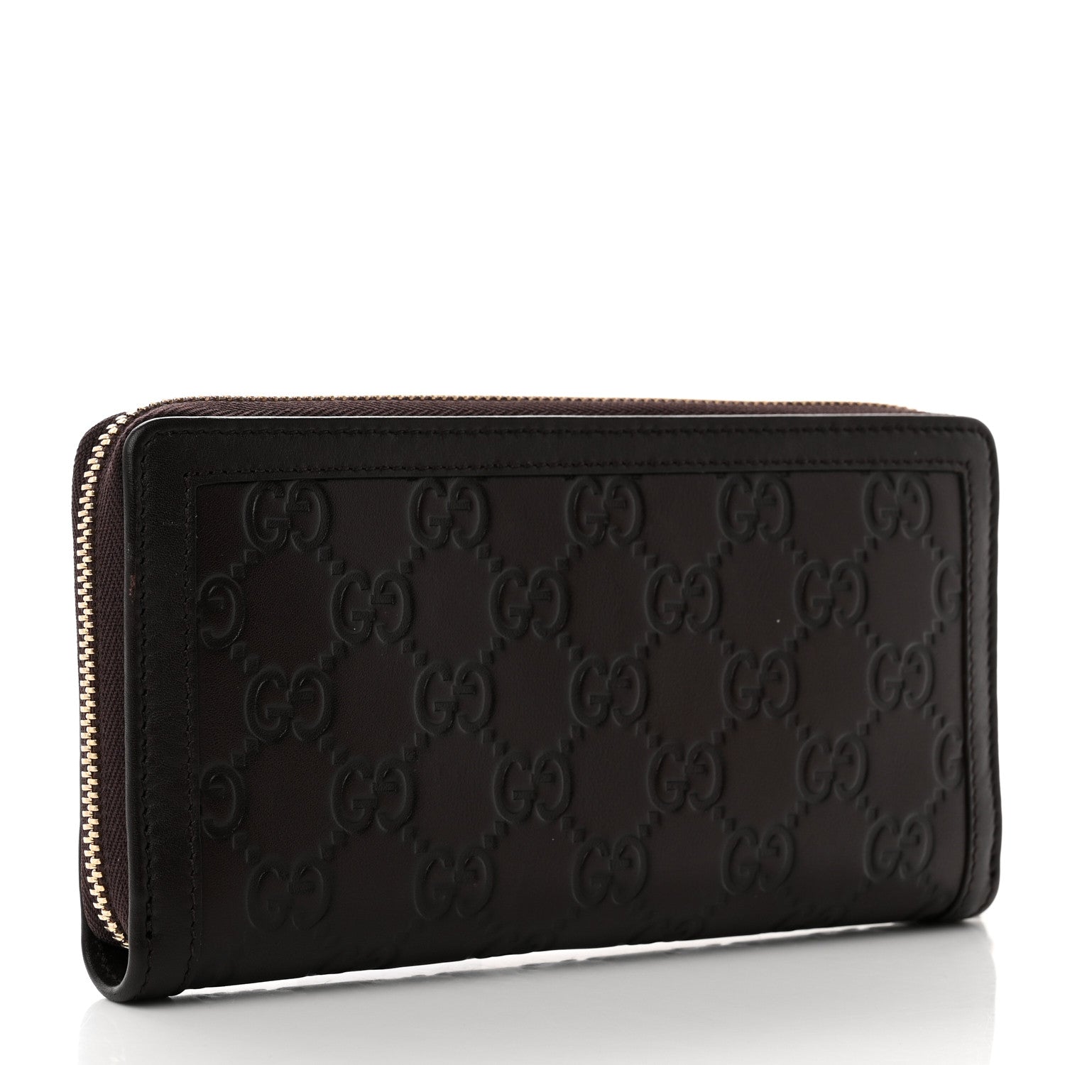 Gucci Guccissima Sukey Zip Around Wallet Dark Brown 3 of 7