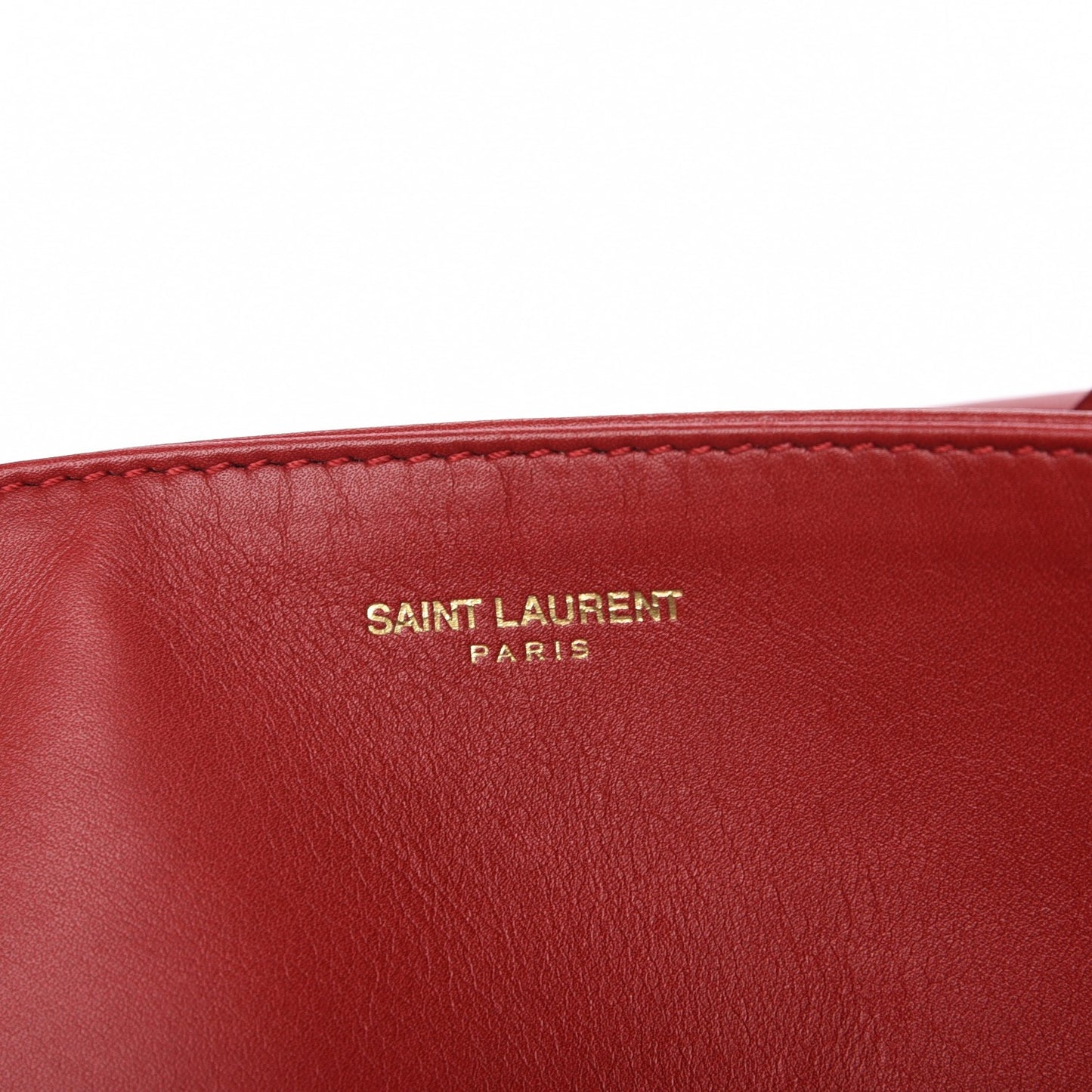Calfskin Suede Reversible East West Shopper Tote Rouge Orient