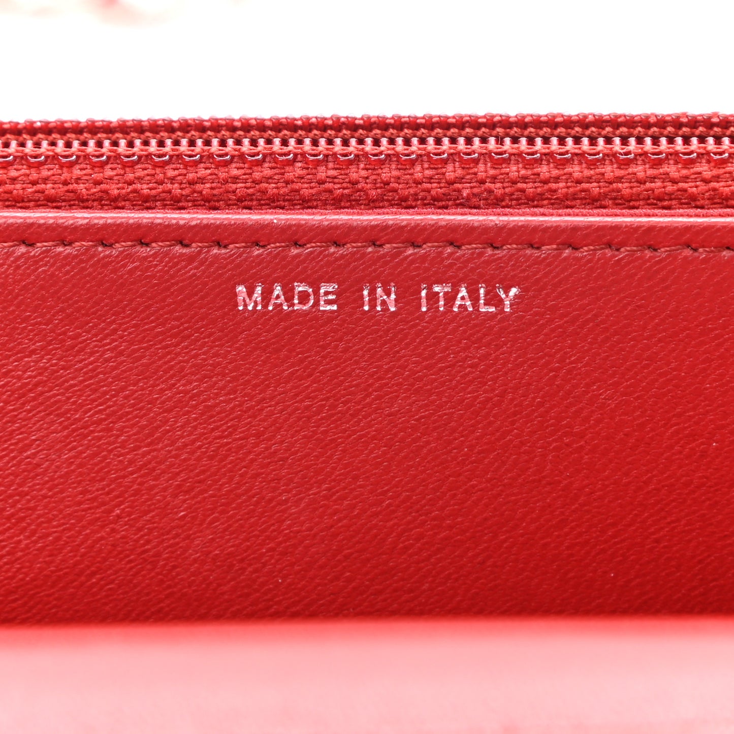 Lambskin Camellia Embossed Wallet On Chain WOC Red