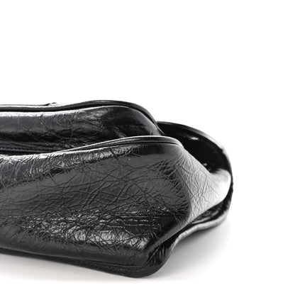 Saint Laurent Crinkled Calfskin Matelasse Monogram Baby Niki Chain Satchel Black 9 of 10