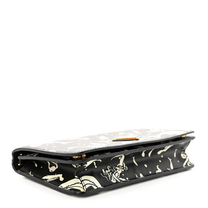Prada Saffiano Triangle Logo Mermaid Print Mini Crossbody Bag Black 5 of 12