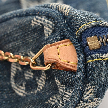 Louis Vuitton Monogram Denim Pochette Speedy PM Key Holder Blue 7 of 8