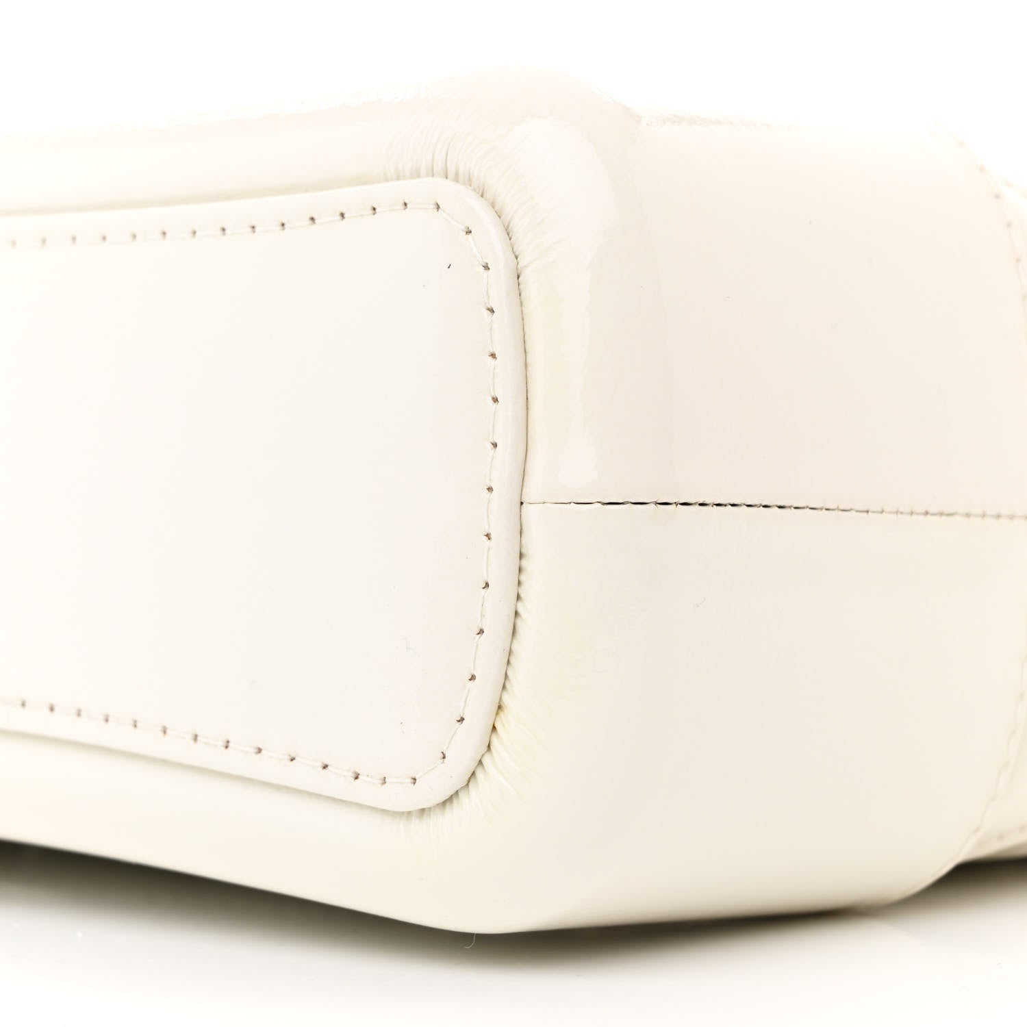 Chanel Patent Goatskin Quilted Medium Gabrielle Hobo White 10 of 18