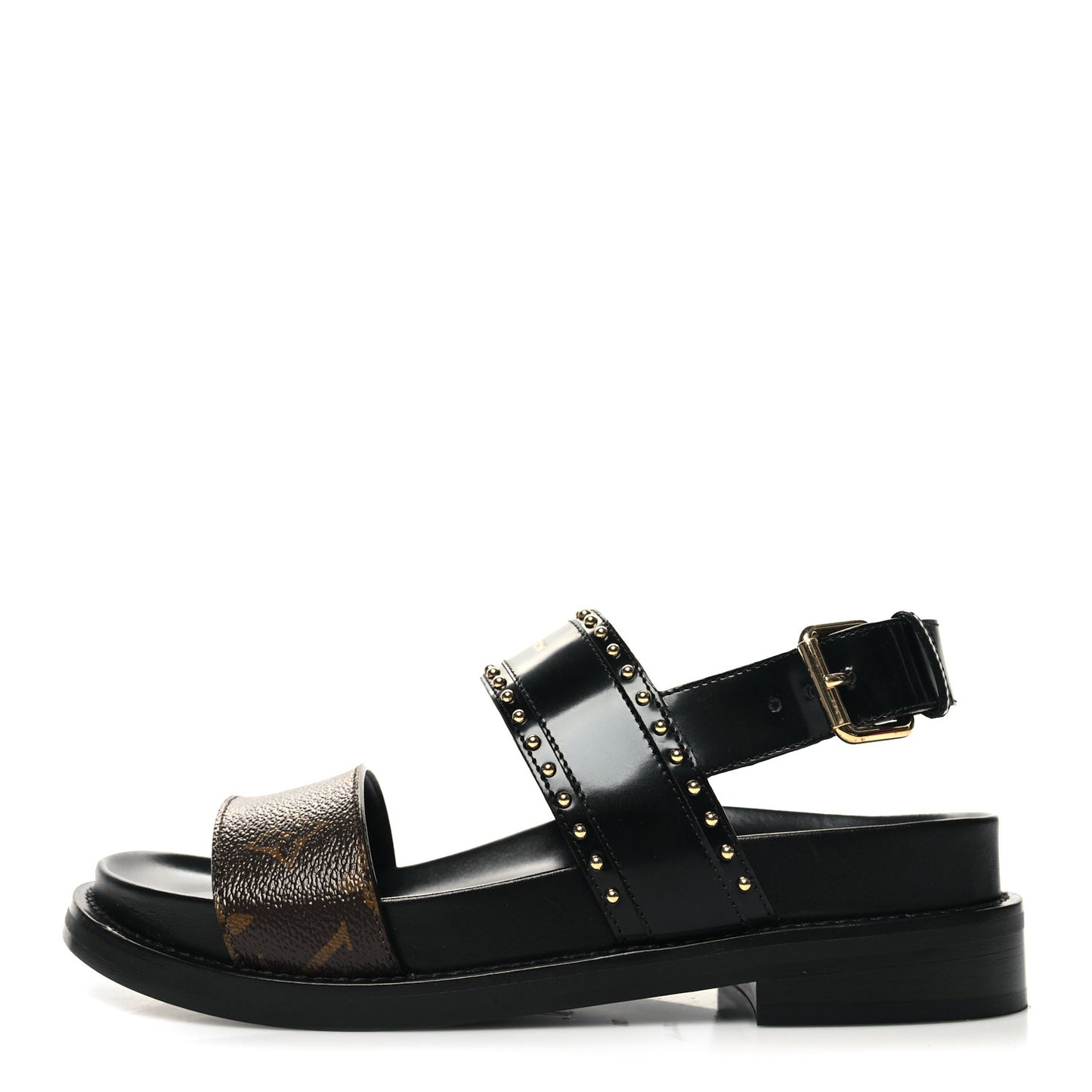 Monogram Paseo Flat Comfort Sandals 39 Black