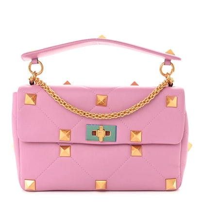 Valentino Garavani Nappa Large Roman Stud Shoulder Bag Giacinto 1 of 9
