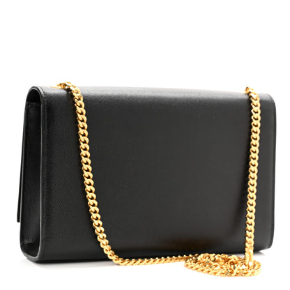 Saint Laurent Grain De Poudre Medium Classic Monogram Kate Satchel Black 3 of 11