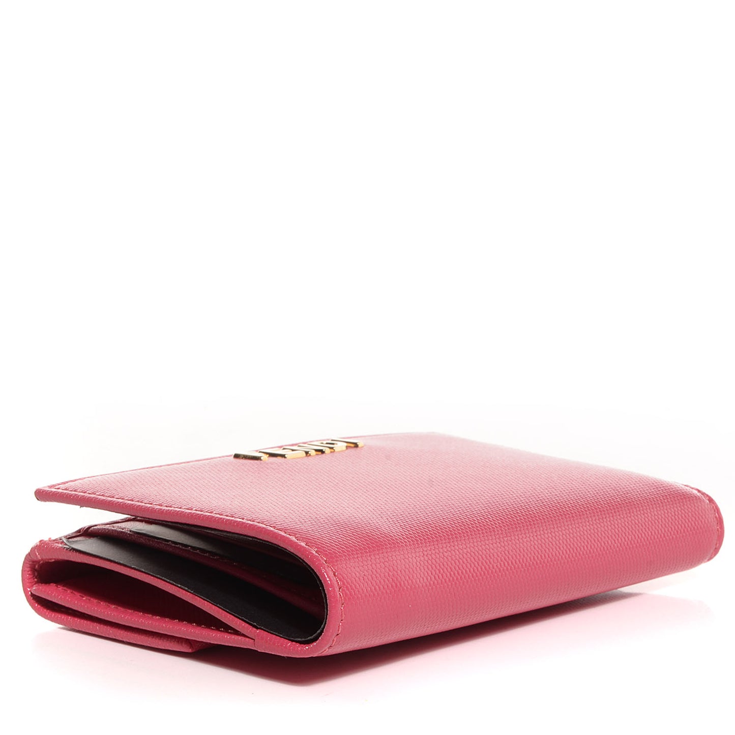 Textured Calfskin French Wallet Pink