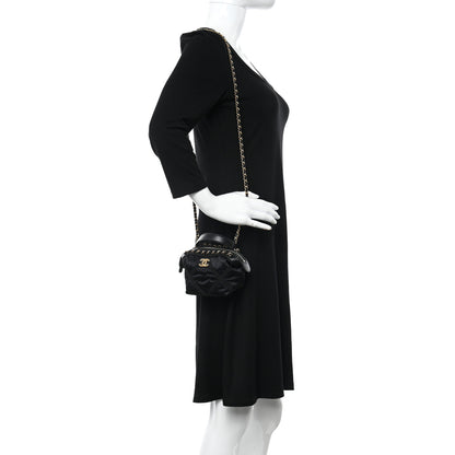 Chanel Nylon Grosgrain Quilted Lifestyle Clutch with Chain Black 2 of 11