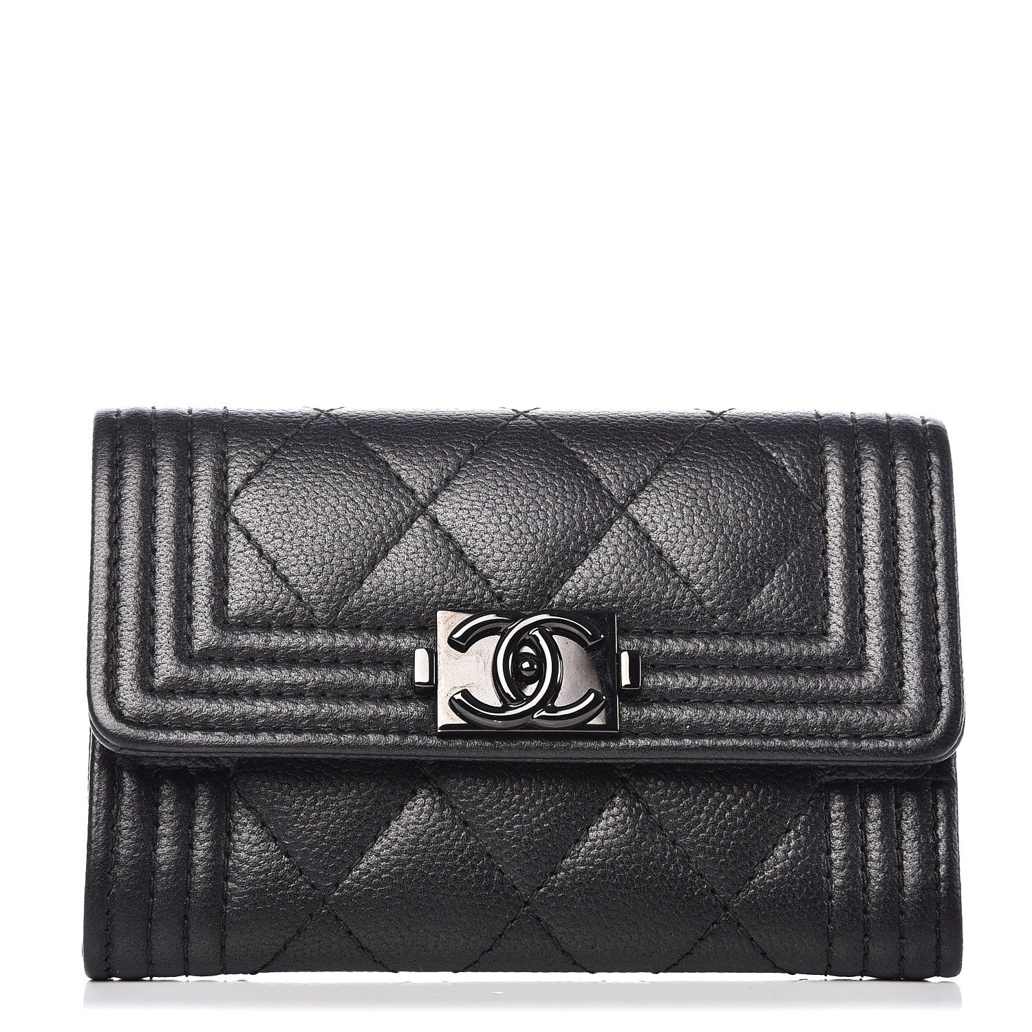 Chanel Caviar Quilted Boy Flap Card Holder So Black 1 of 11