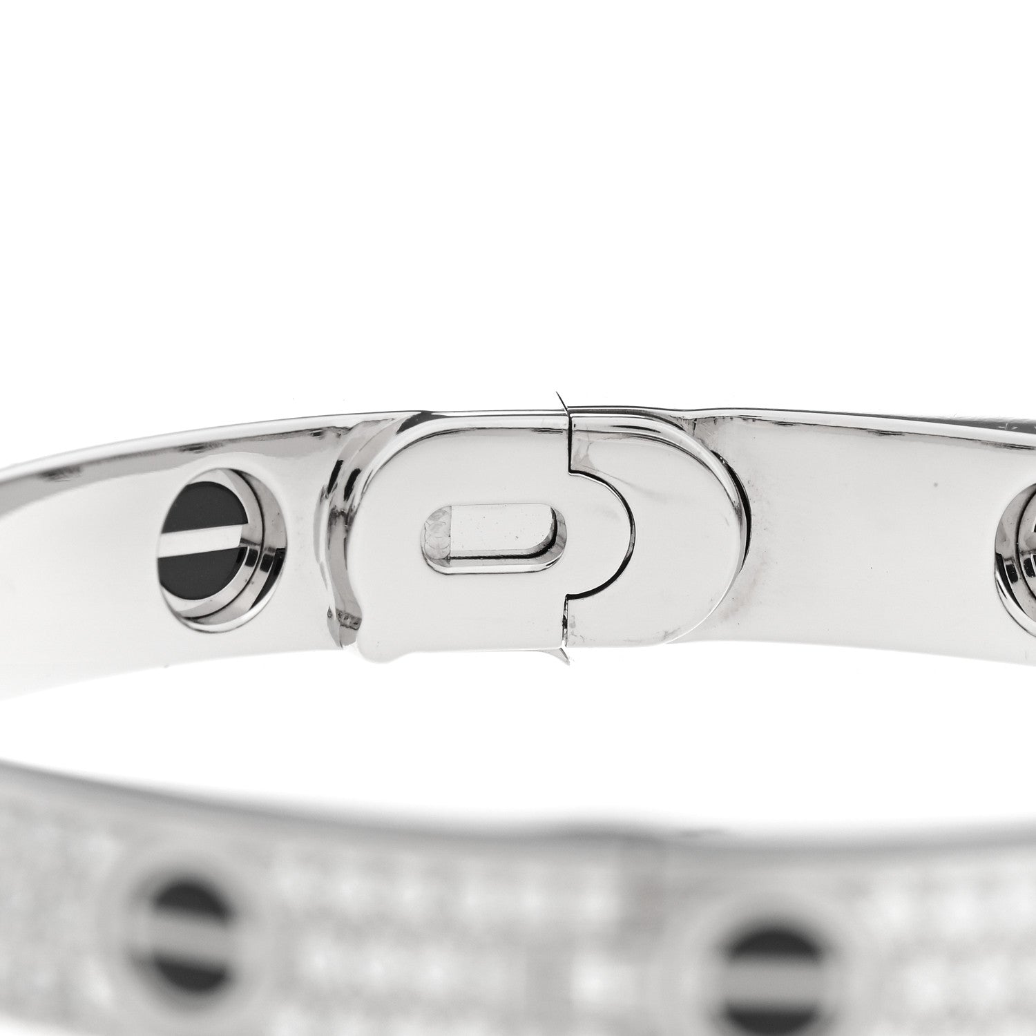 Cartier 18K White Gold Diamond Ceramic LOVE Paved Bracelet 16 6 of 7