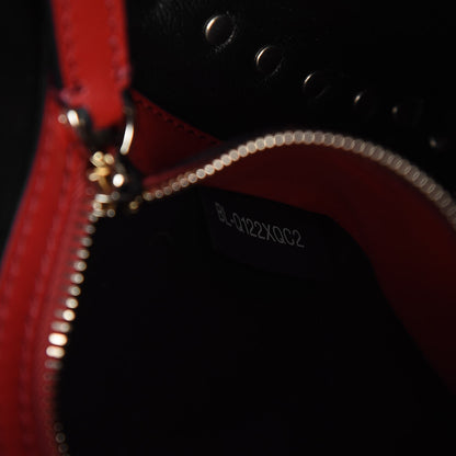 Valentino Garavani Lambskin VLTN Print Medium Rockstud Spike Shoulder Bag Black 8 of 9