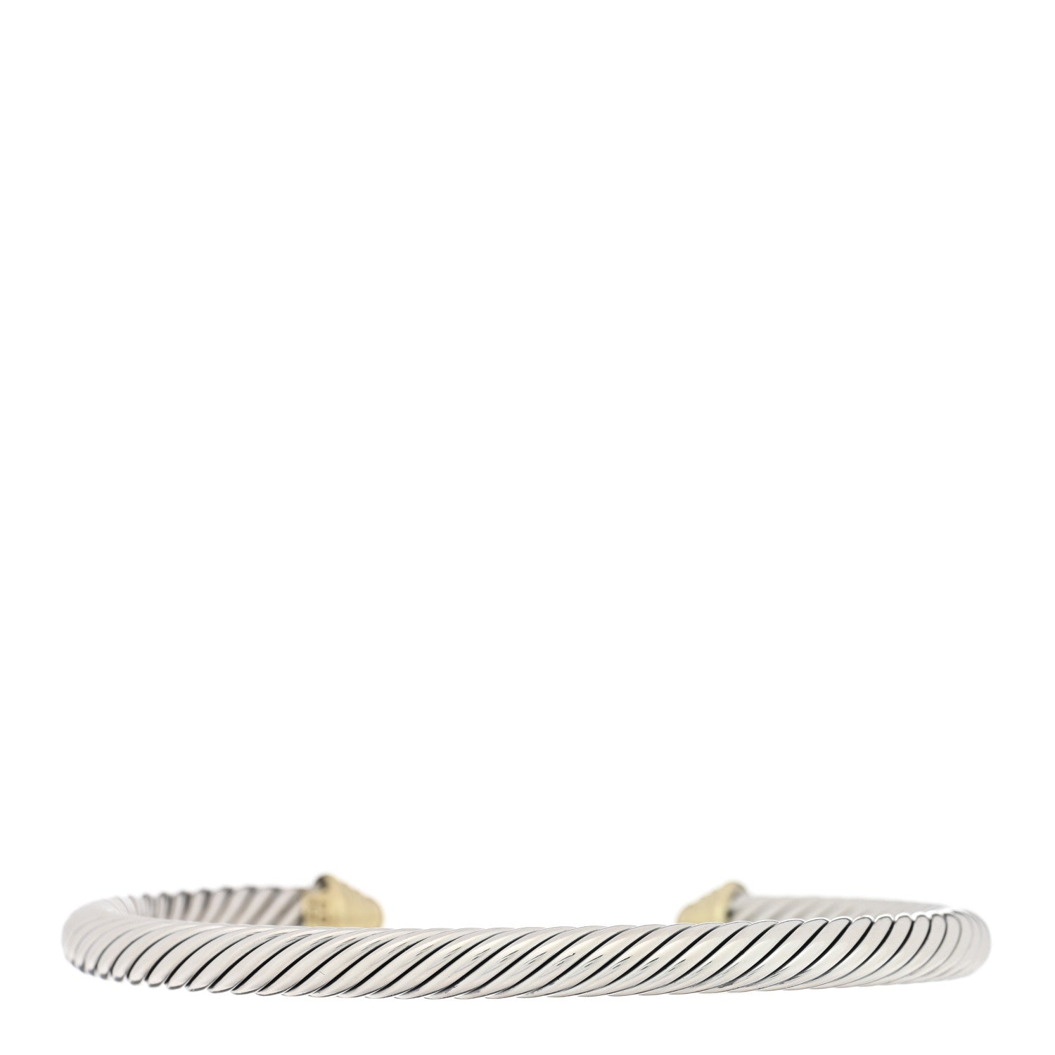 David Yurman Sterling Silver 14K Yellow Gold 5mm Cable Classics Bracelet 3 of 4