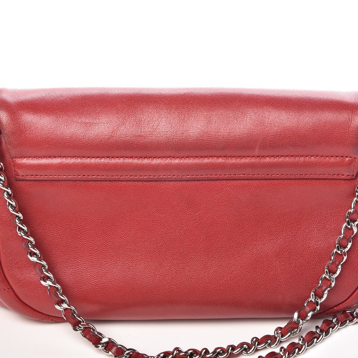 Chanel Lambskin Half Moon Wallet On Chain WOC Red 11 of 13