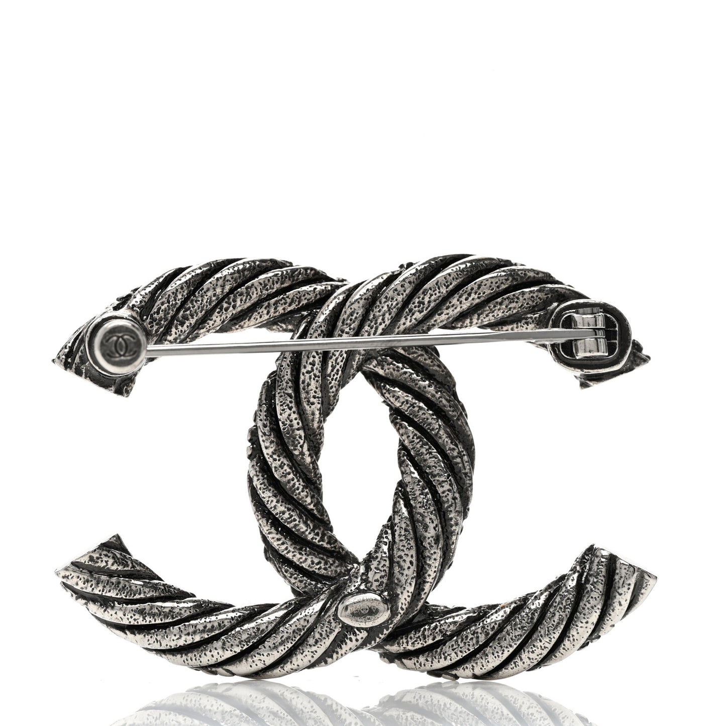 Ruthenium Twisted CC Brooch