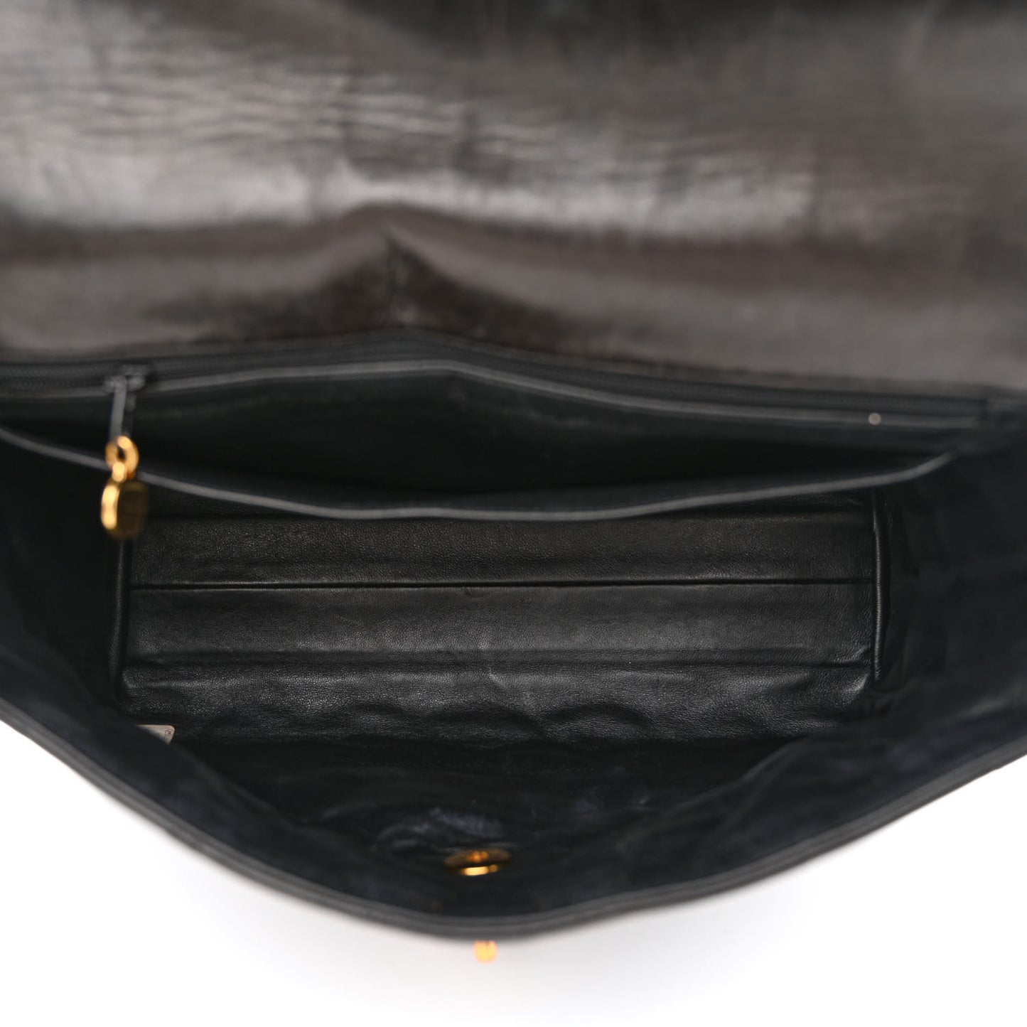 Lambskin Quilted CC Flap Shoulder Bag Black