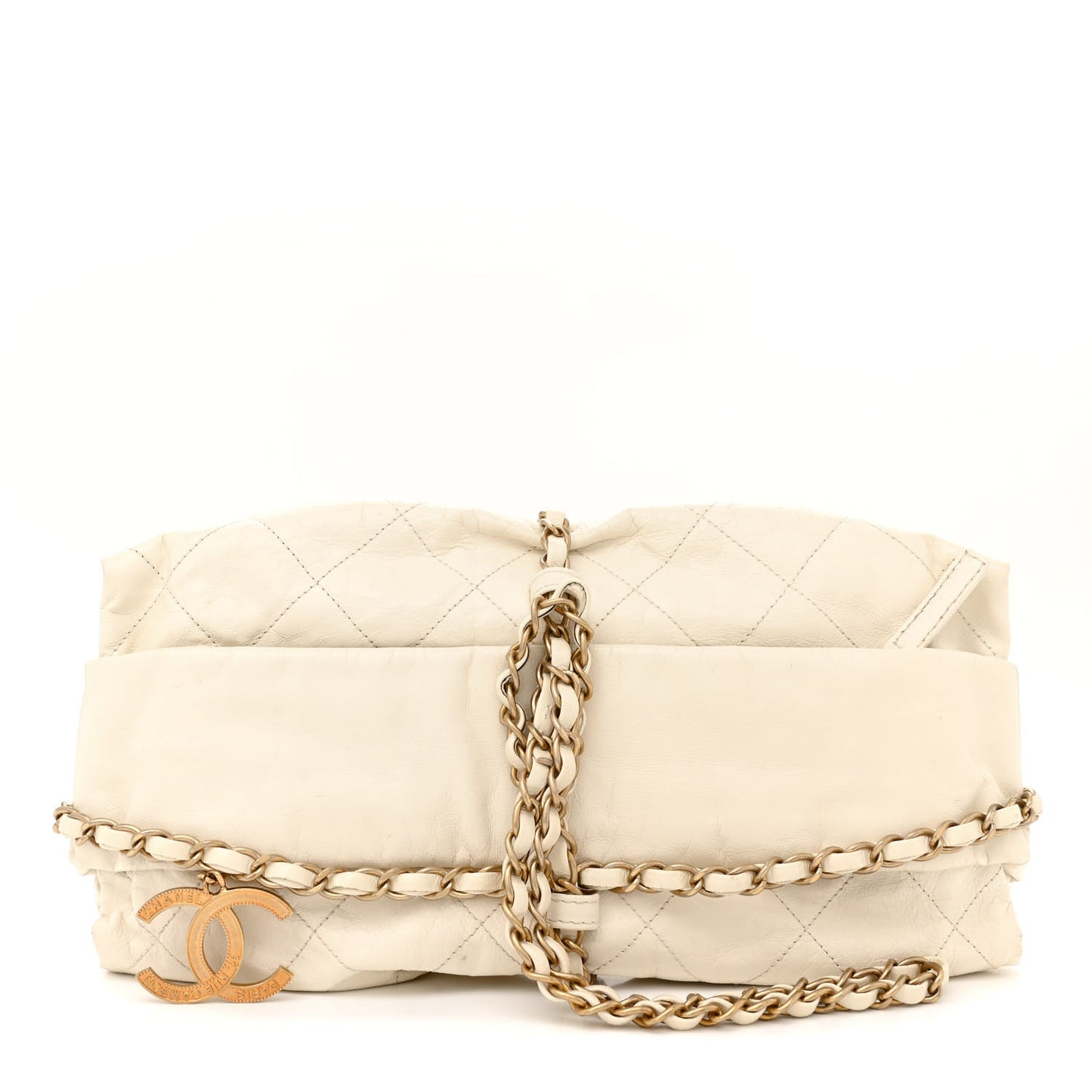 Calfskin Quilted Baluchon White