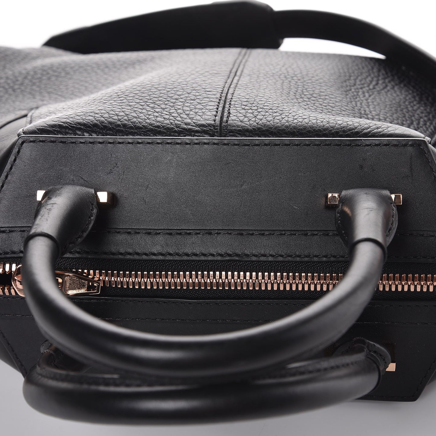 Pebbled Calfskin Large Emile Black Rose Gold Hardware