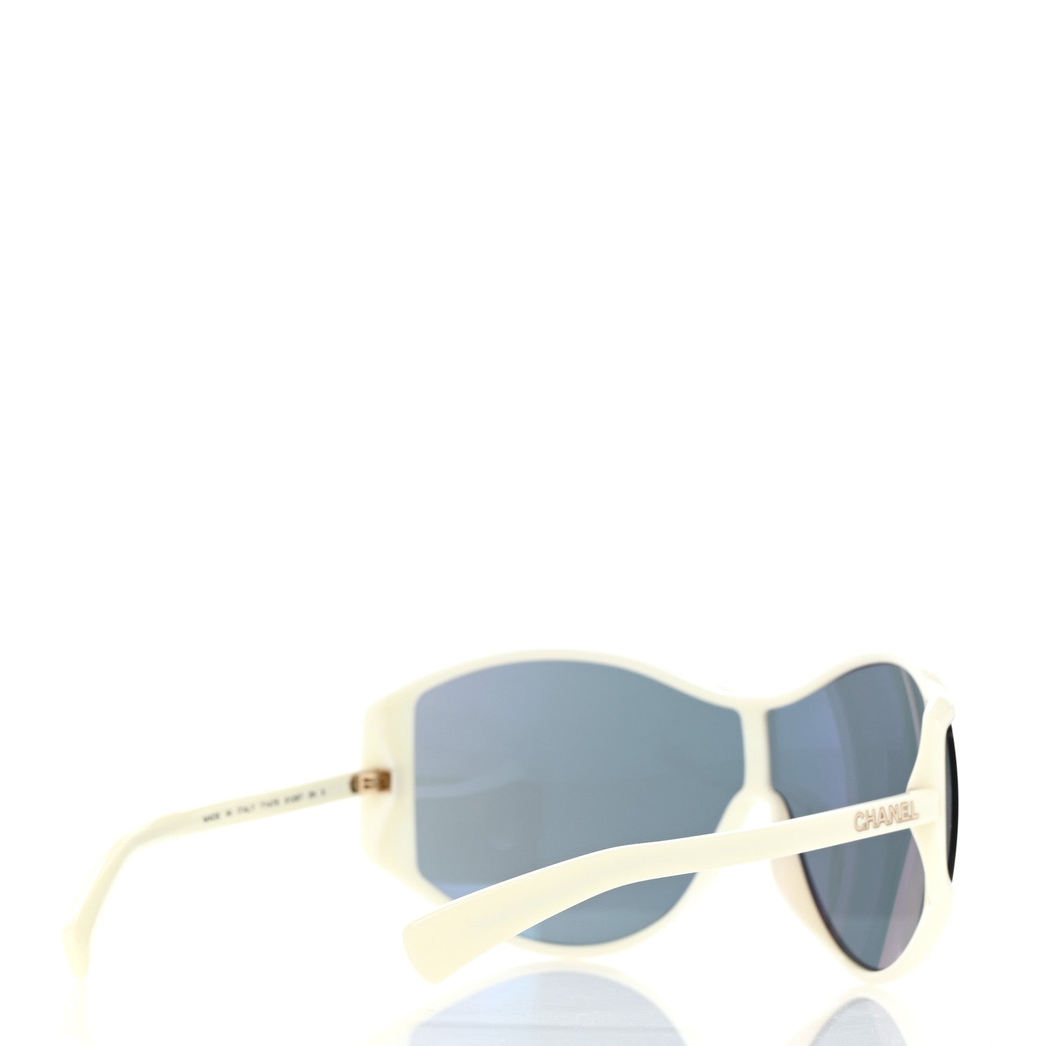 Chanel Acetate Mirror Shield Sunglasses 71475 White 4 of 7