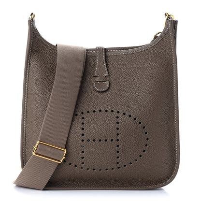 Hermes Taurillon Clemence Evelyne III PM Etoupe 1 of 9