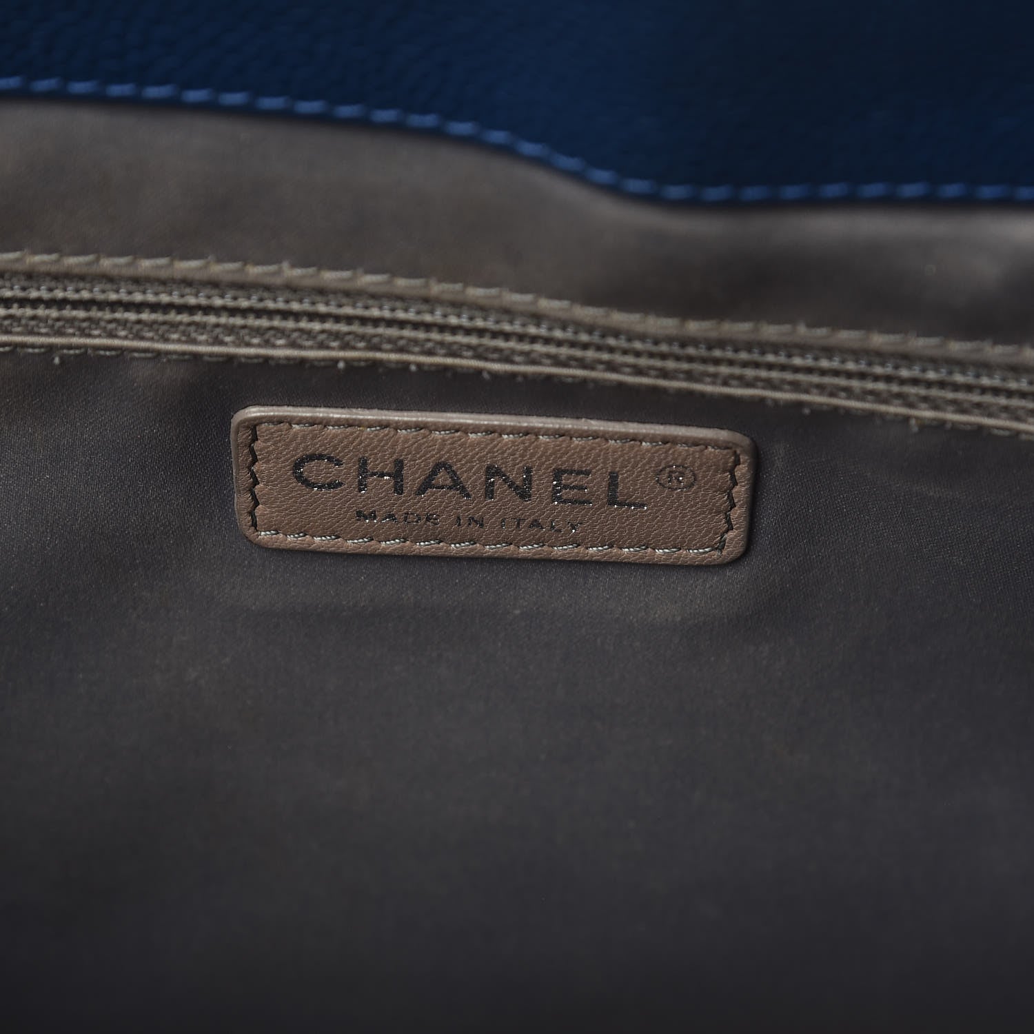 Chanel Caviar Quilted XL Grand Shopping Tote GST Navy Blue 6 of 18