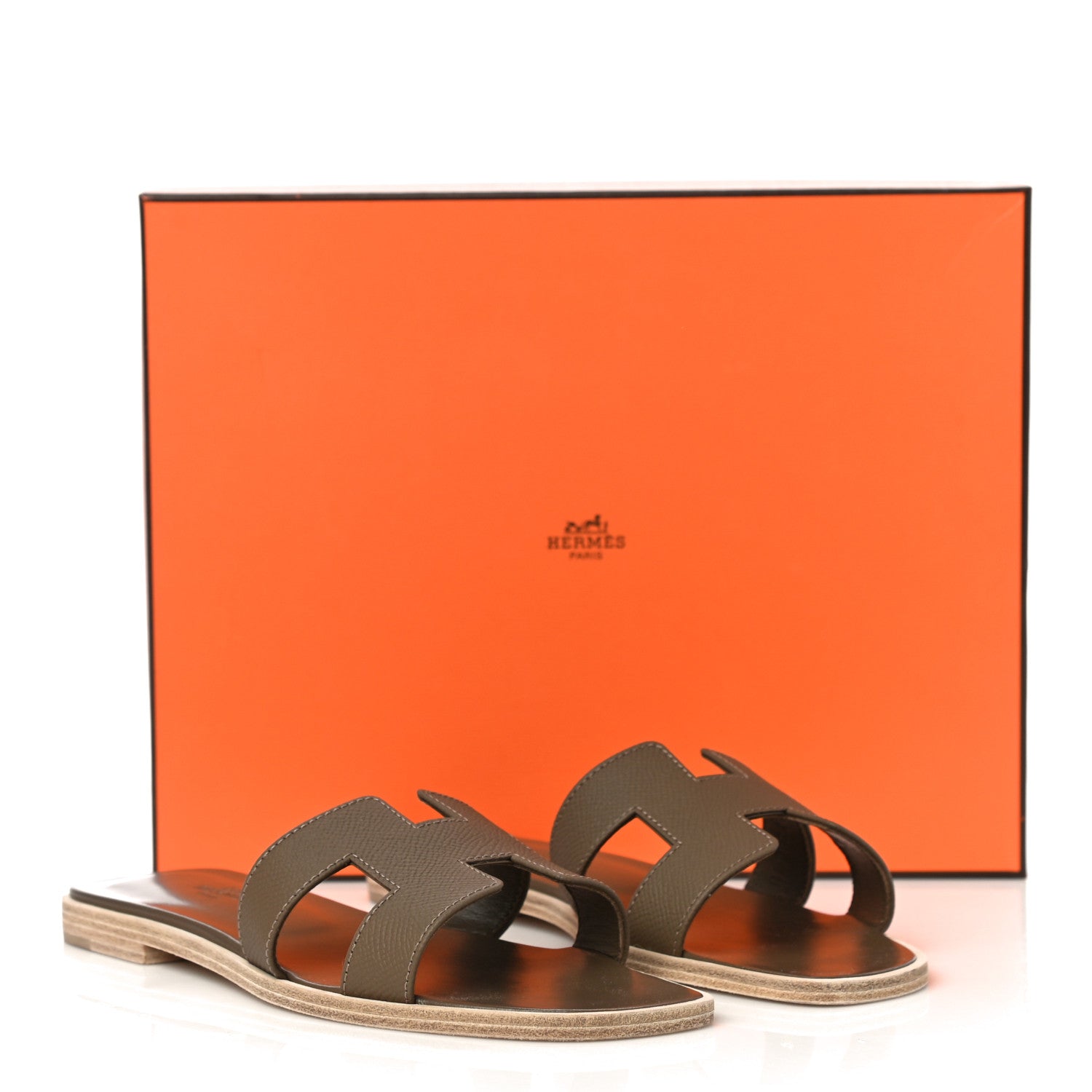 Hermes Epsom Oran Sandals 36 Etoupe 11 of 11