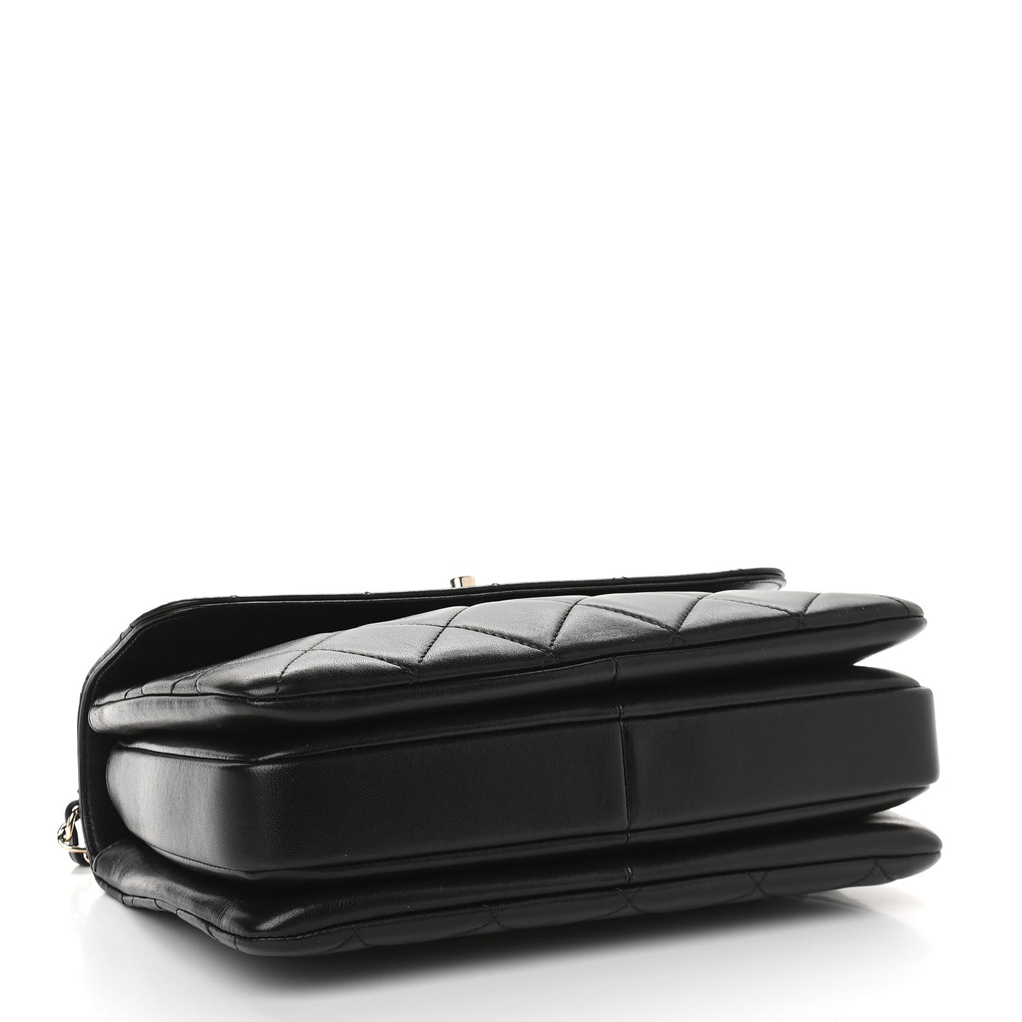 Lambskin Quilted Small Trendy CC Dual Handle Flap Bag Black