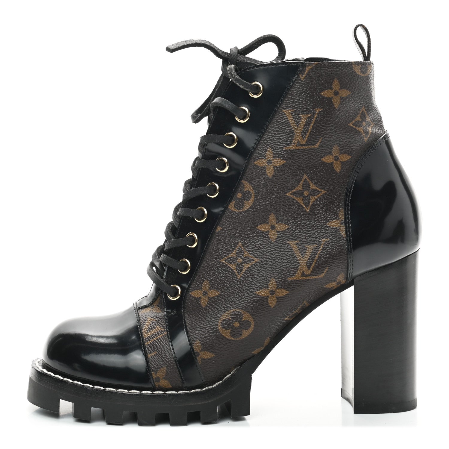 Louis Vuitton Patent Calfskin Monogram Star Trail Ankle Boots 40 Black 1 of 8