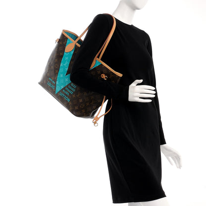 Louis Vuitton Monogram V Neverfull MM Turquoise 3 of 17