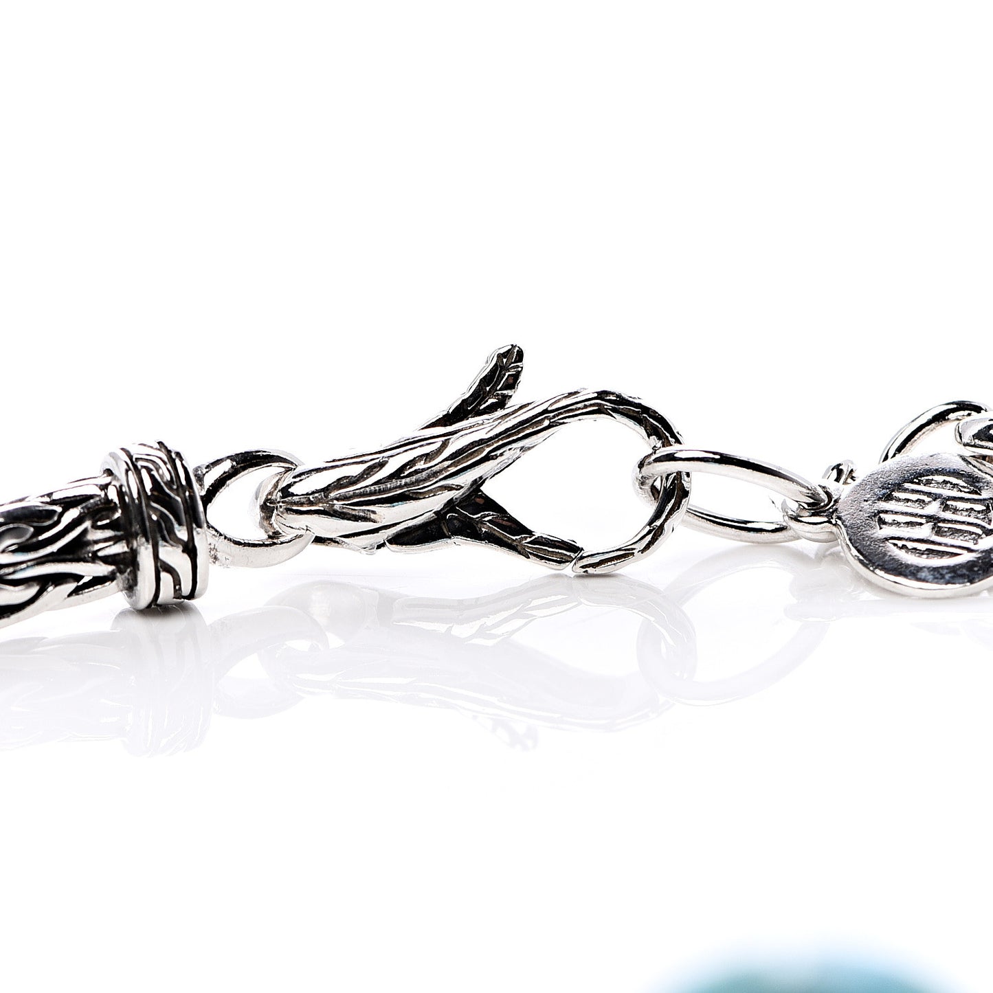 Sterling Silver Turquoise Diamond Slim Classic Chain Bracelet
