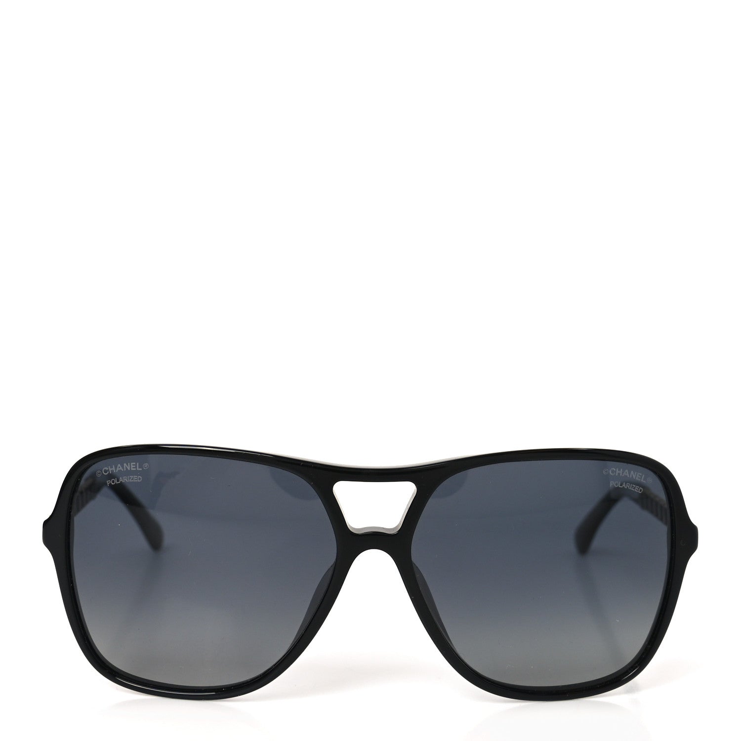 Chanel Metal Calfskin Polarized CC Chain Pilot Sunglasses 5439-Q-A