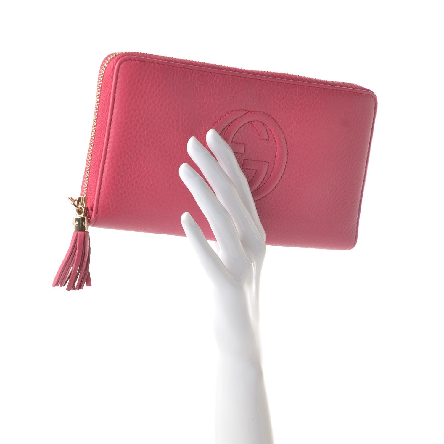 Gucci Calfskin Large Soho Zip Around Wallet Pink 2 of 7