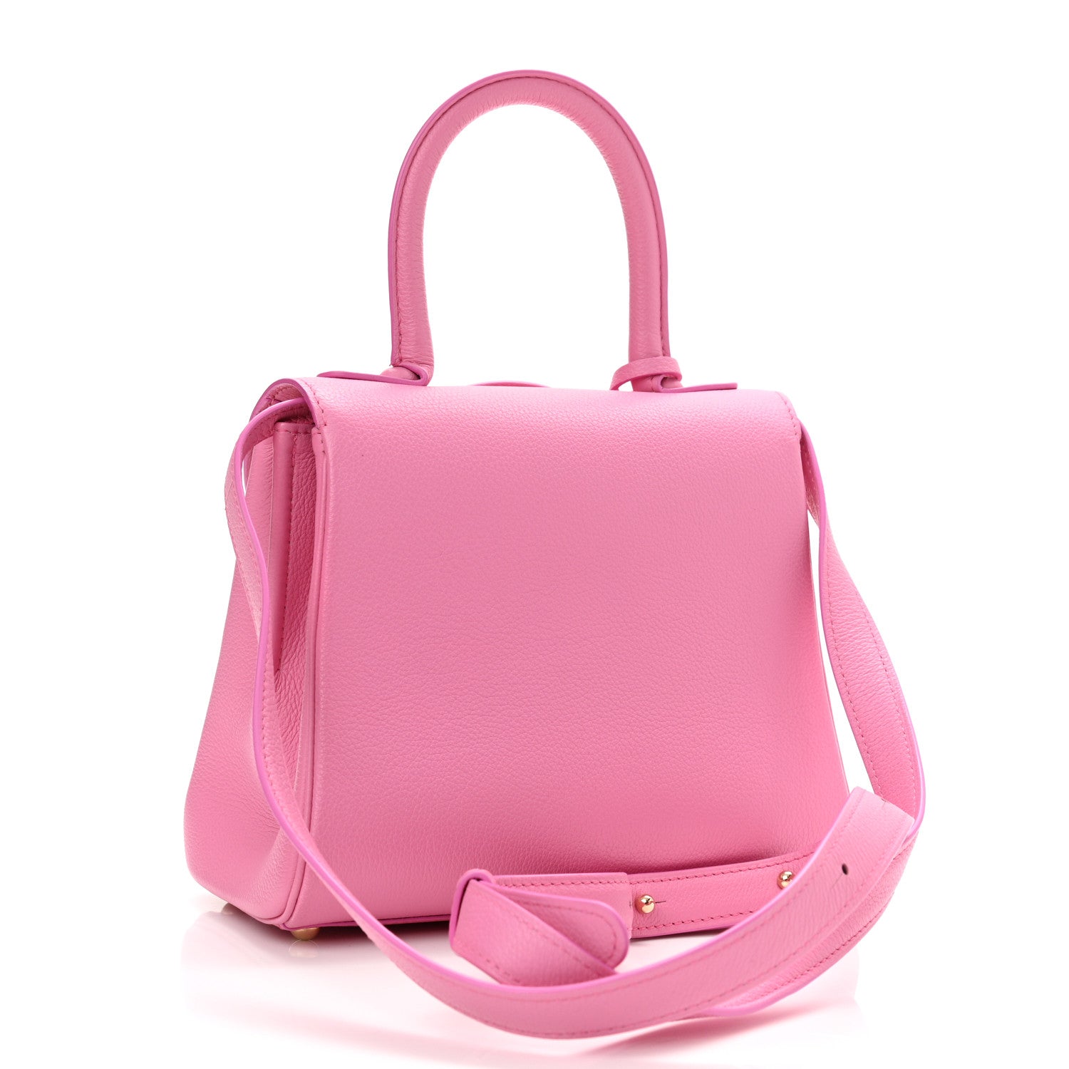 Delvaux Grained Calfskin Mini Brillant Satchel Flamingo 3 of 9