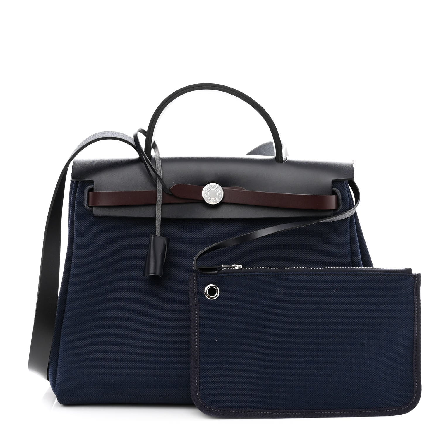 Hermes Vache Hunter Toile Militaire Herbag Zip 31 PM Indigo 1 of 9