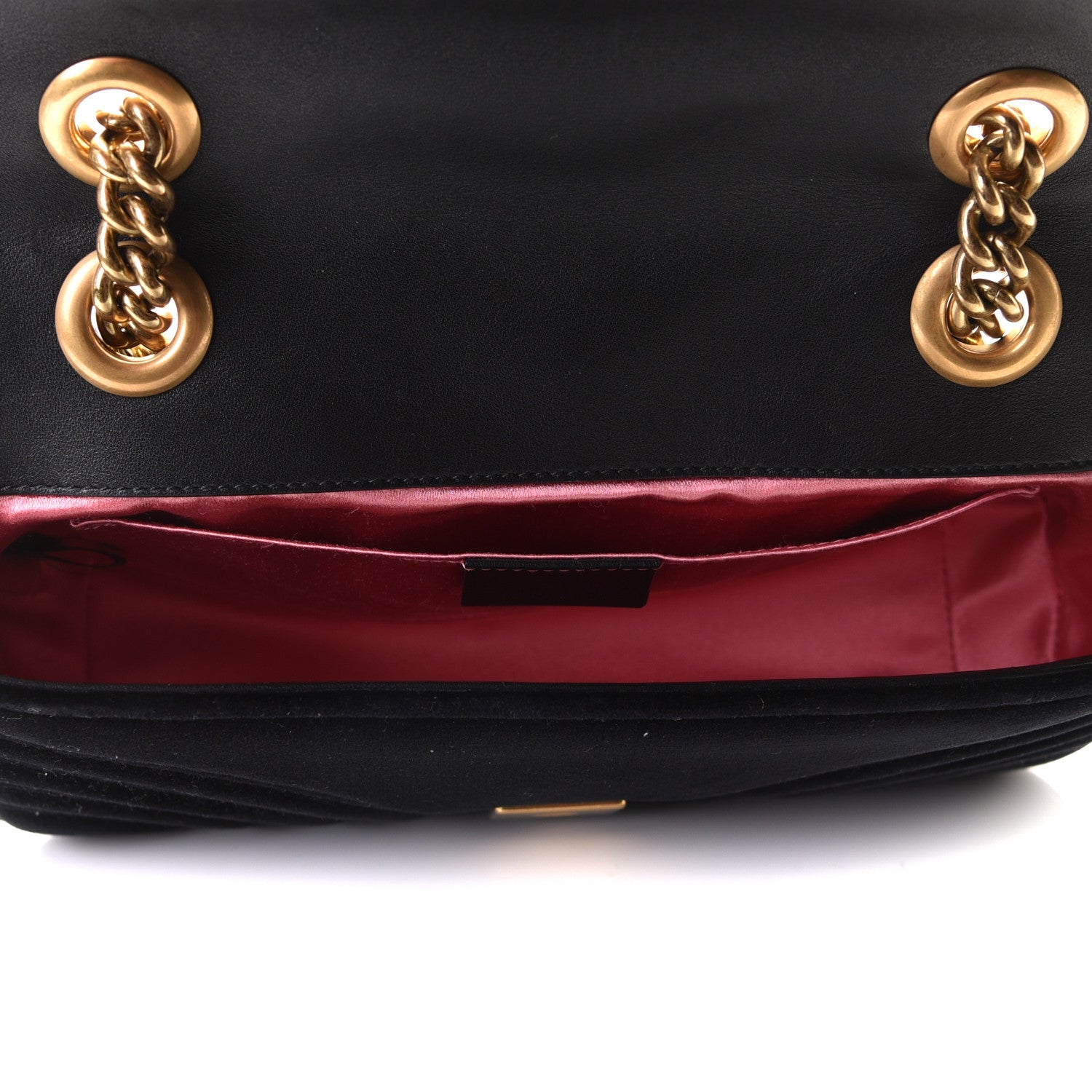 Gucci Velvet Matelasse Mini GG Marmont Shoulder Bag Black 13 of 15