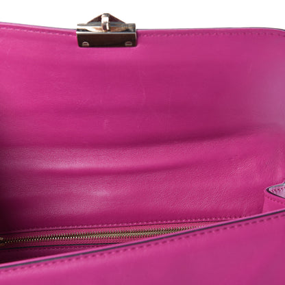 Valentino Garavani Vitello Medium Glam Lock Rockstud Flap Fuxia 7 of 10