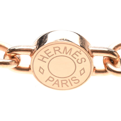 Hermes Swift Rose Gold Charniere Pendant Necklace Mauve Pale 4 of 6