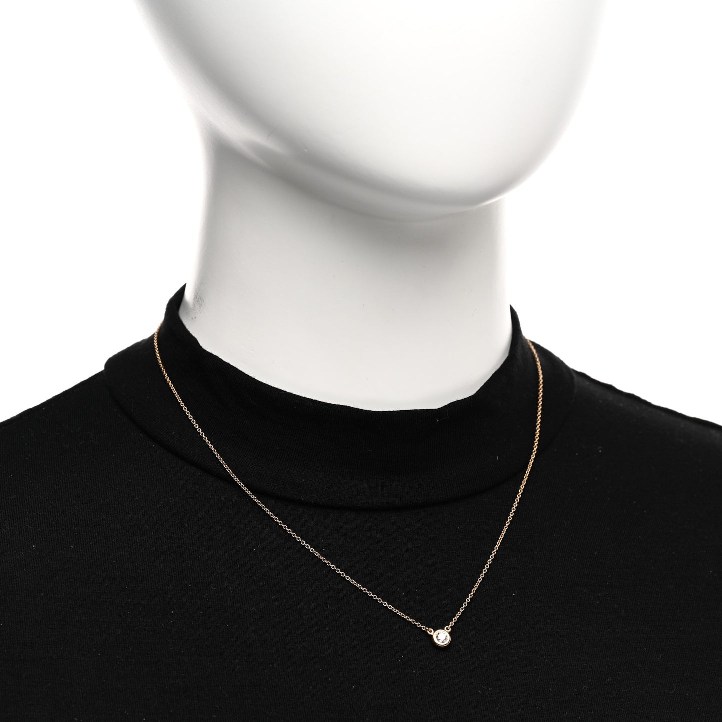 18K Rose Gold Diamond .17ct Elsa Peretti Diamonds by the Yard Pendant Necklace