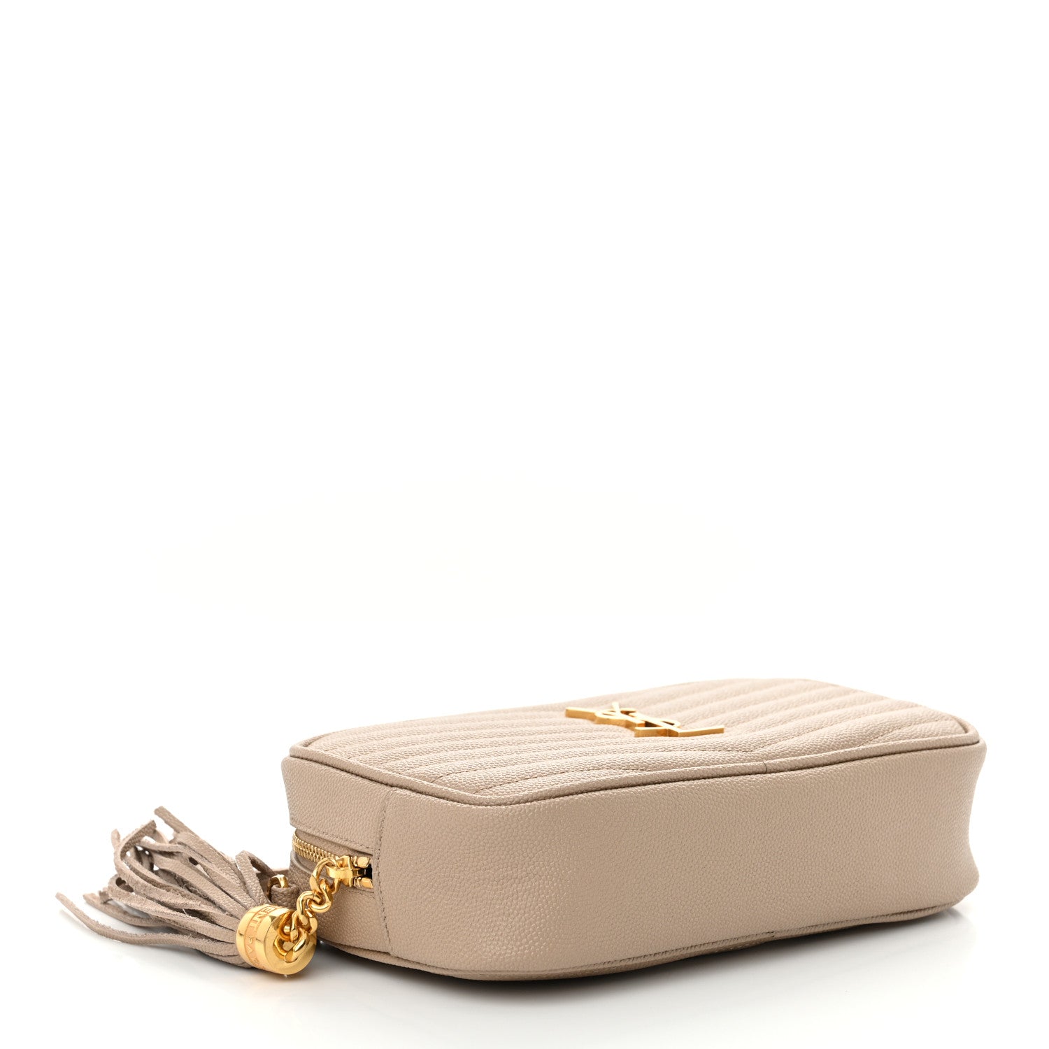 Saint Laurent Calfskin Matelasse Monogram Mini Lou Camera Bag Dark Beige 4 of 10