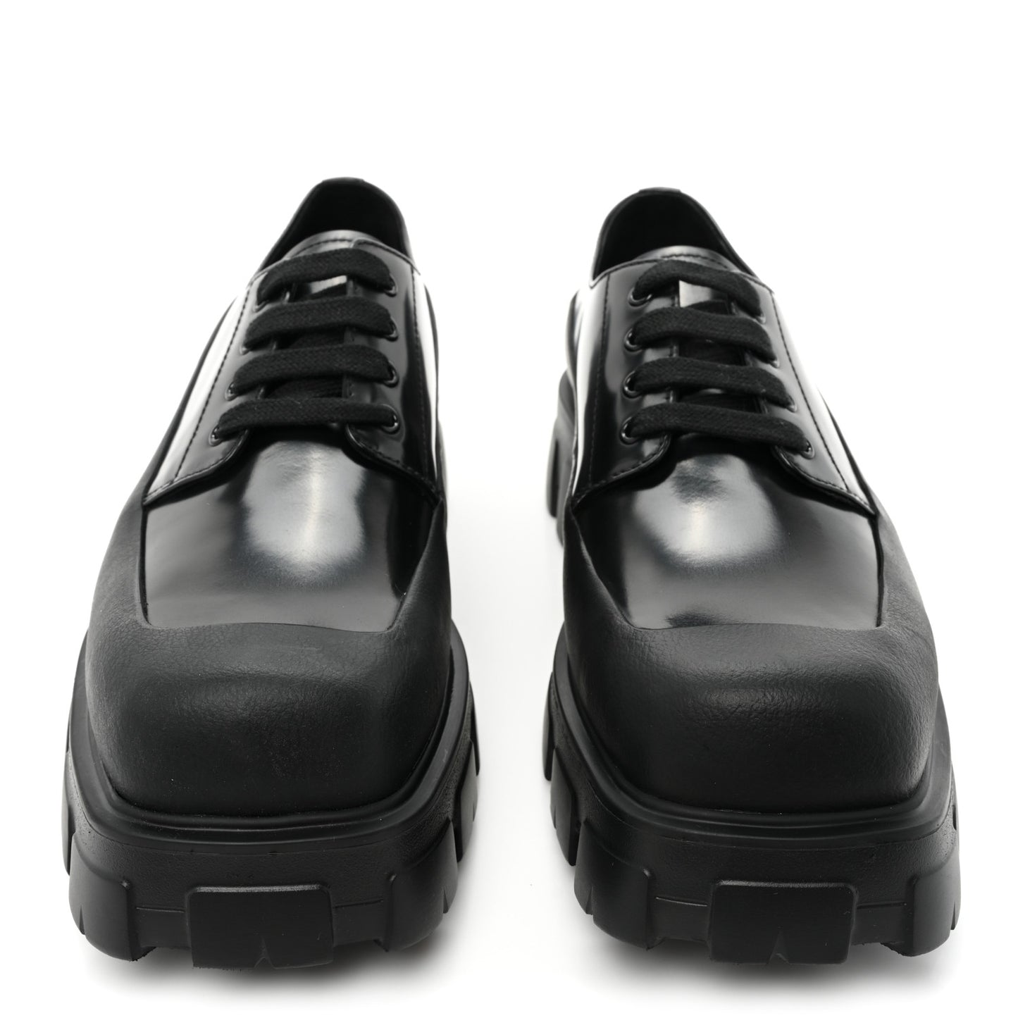 Spazzolato Mens Lace Up 45mm Derby Loafers 8 Black
