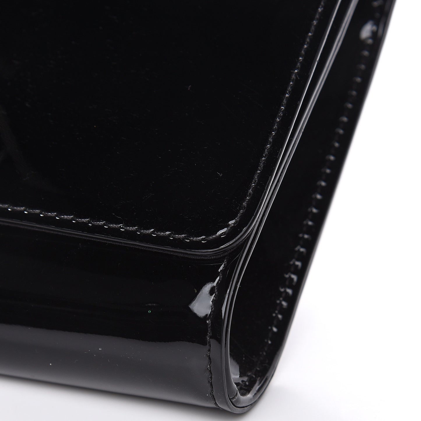 Patent Louise Clutch Black