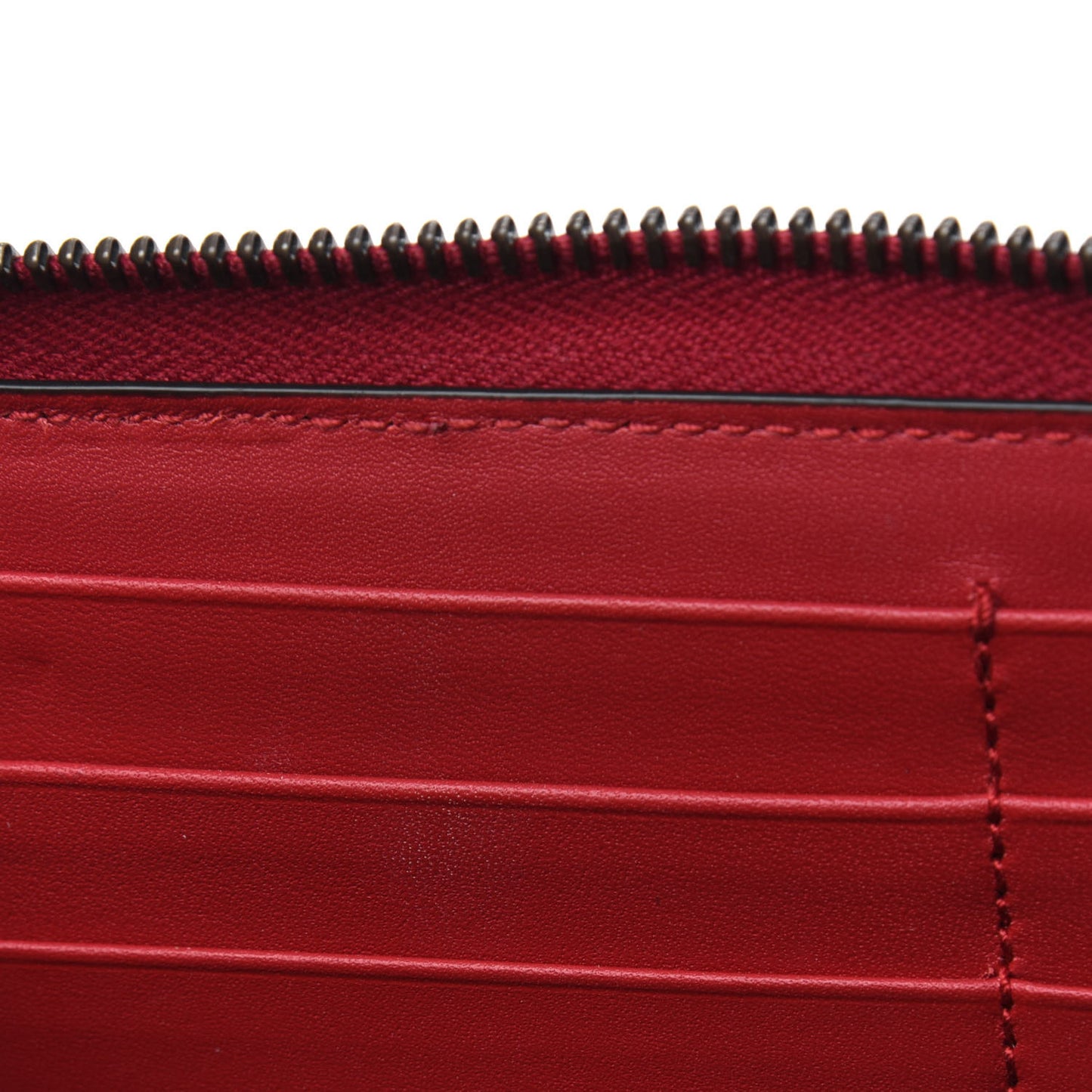 GG Supreme Monogram Cherries Zip Around Wallet Hibiscus Red