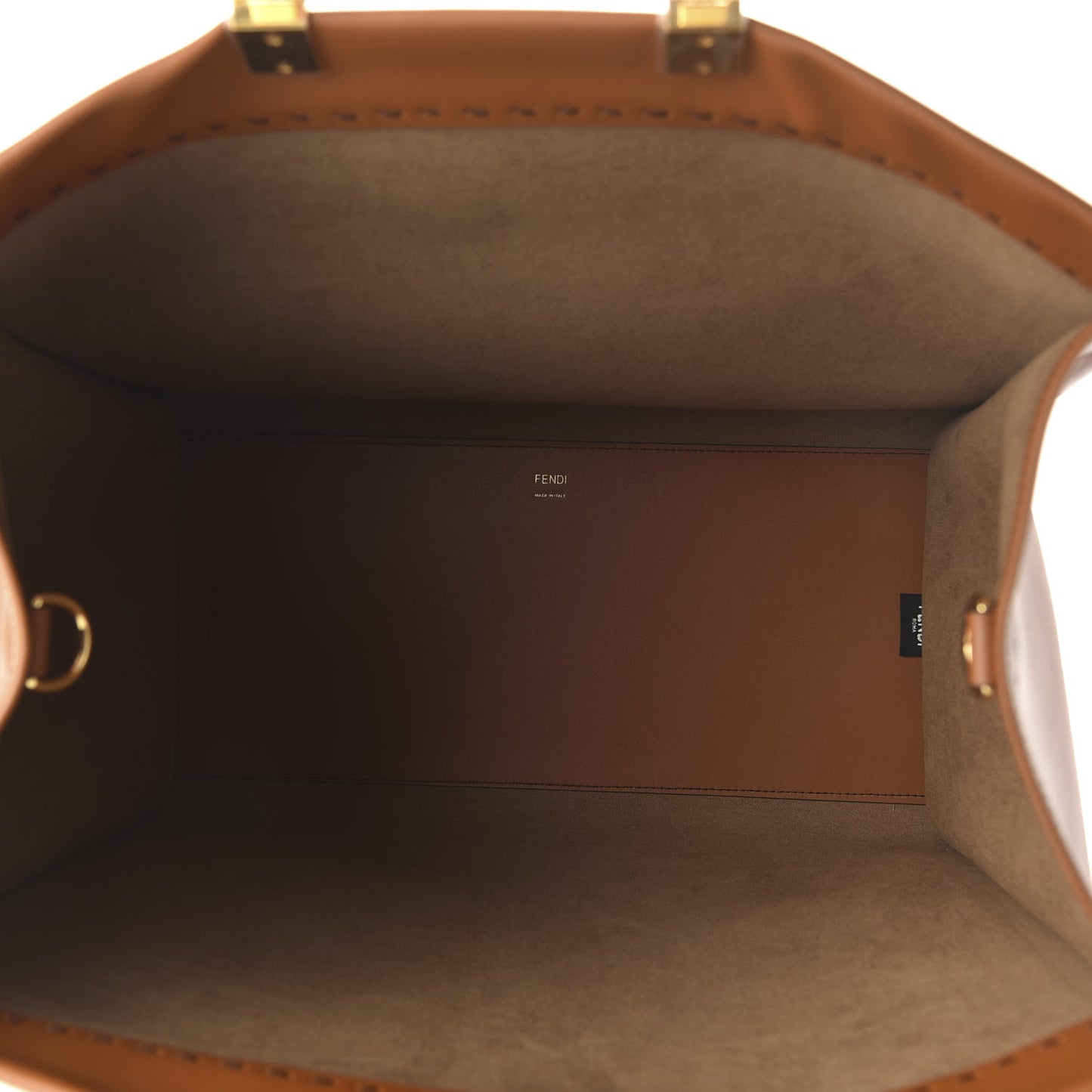 Vitello King Plexiglass Large Fendi Sunshine Shopper Tote Cuoio